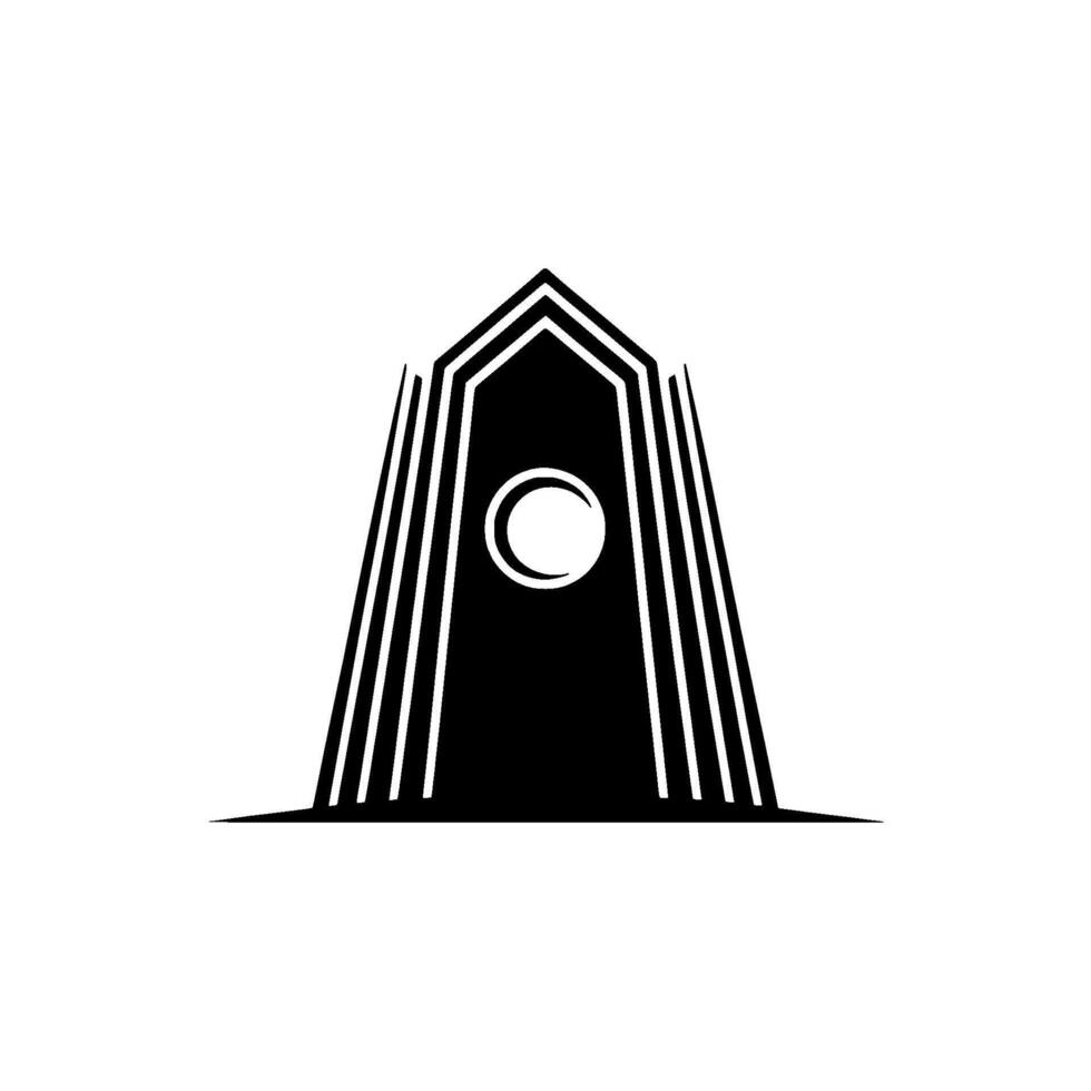 Minimalist Archway with Crescent Moon - Symbolic Emblem vector