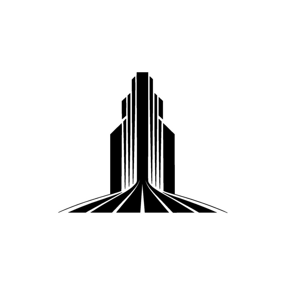 Monumental Ascent Geometric City Silhouette vector
