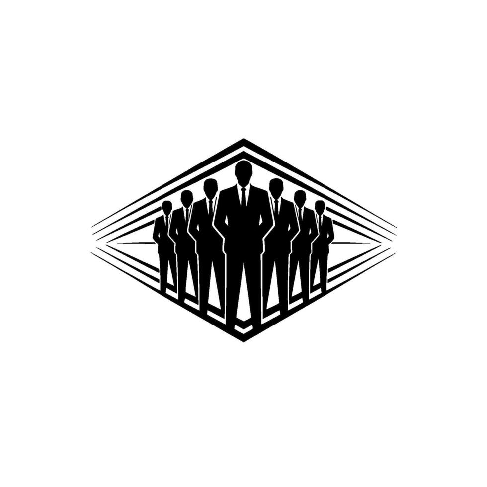 Strategic Silhouette Corporate Leadership Emblem vector