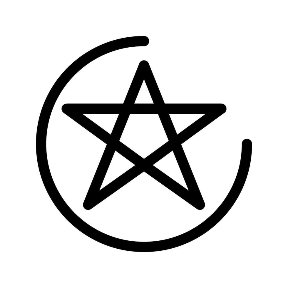 Star icon, line art illustration vector