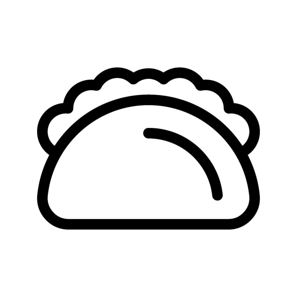 Taco icon, line art, illustration vector