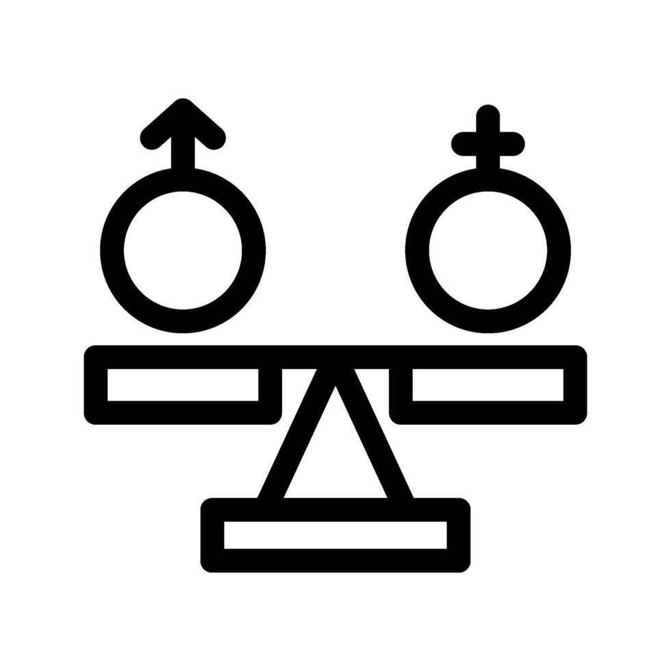 Illustration of Gender Equality Line Icon vector