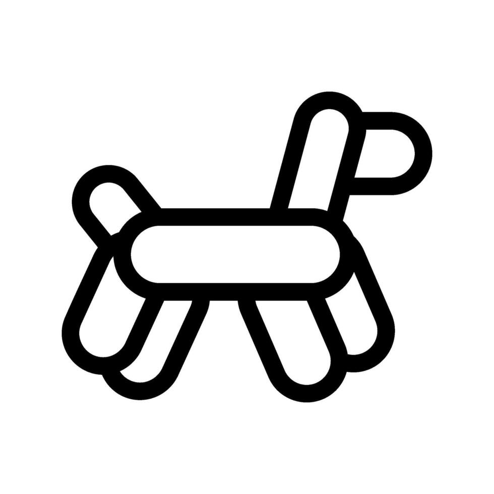 Illustration of Balloon Dog Line Icon vector