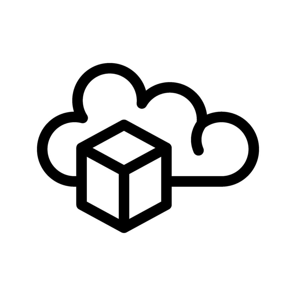 Illustration of Cloud Parcel Line Icon vector