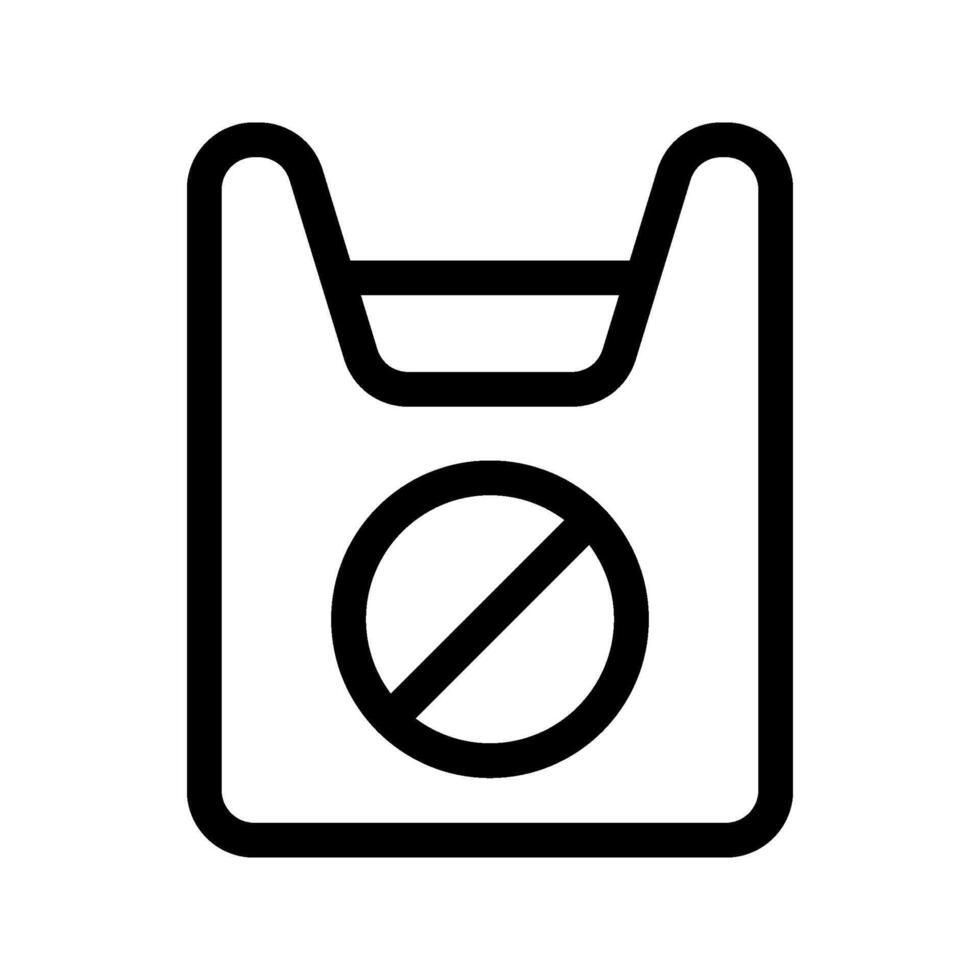 Illustration of No Plastic Bags Line Icon vector