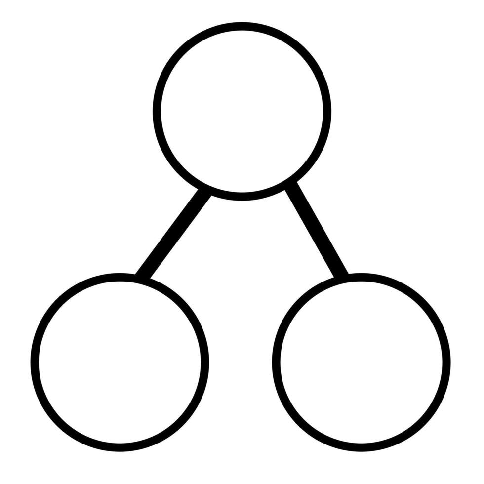 Abstract illustration of a minimalist hierarchical structure represented by three interconnected circles, perfect for diagrams or presentations. vector