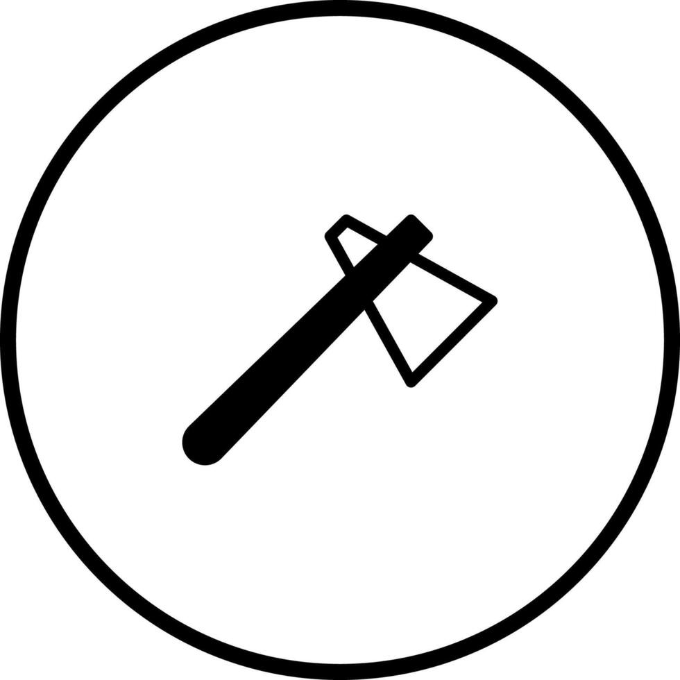 illustration of an ax inside a circle showcasing lumberjack tool and equipment featuring woodworking vector