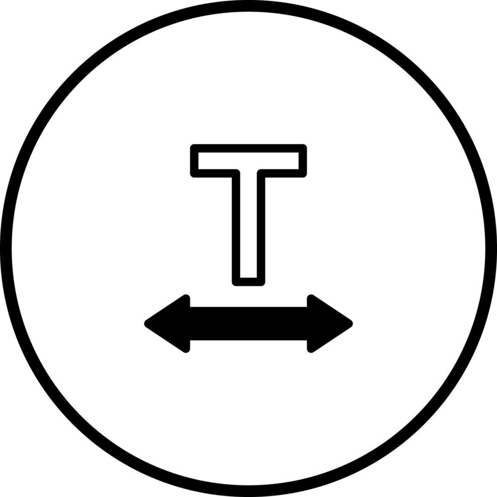 Text alignment icon emphasizing precise horizontal spacing and adjustment within specified parameters boundaries illustrating design flexibility vector