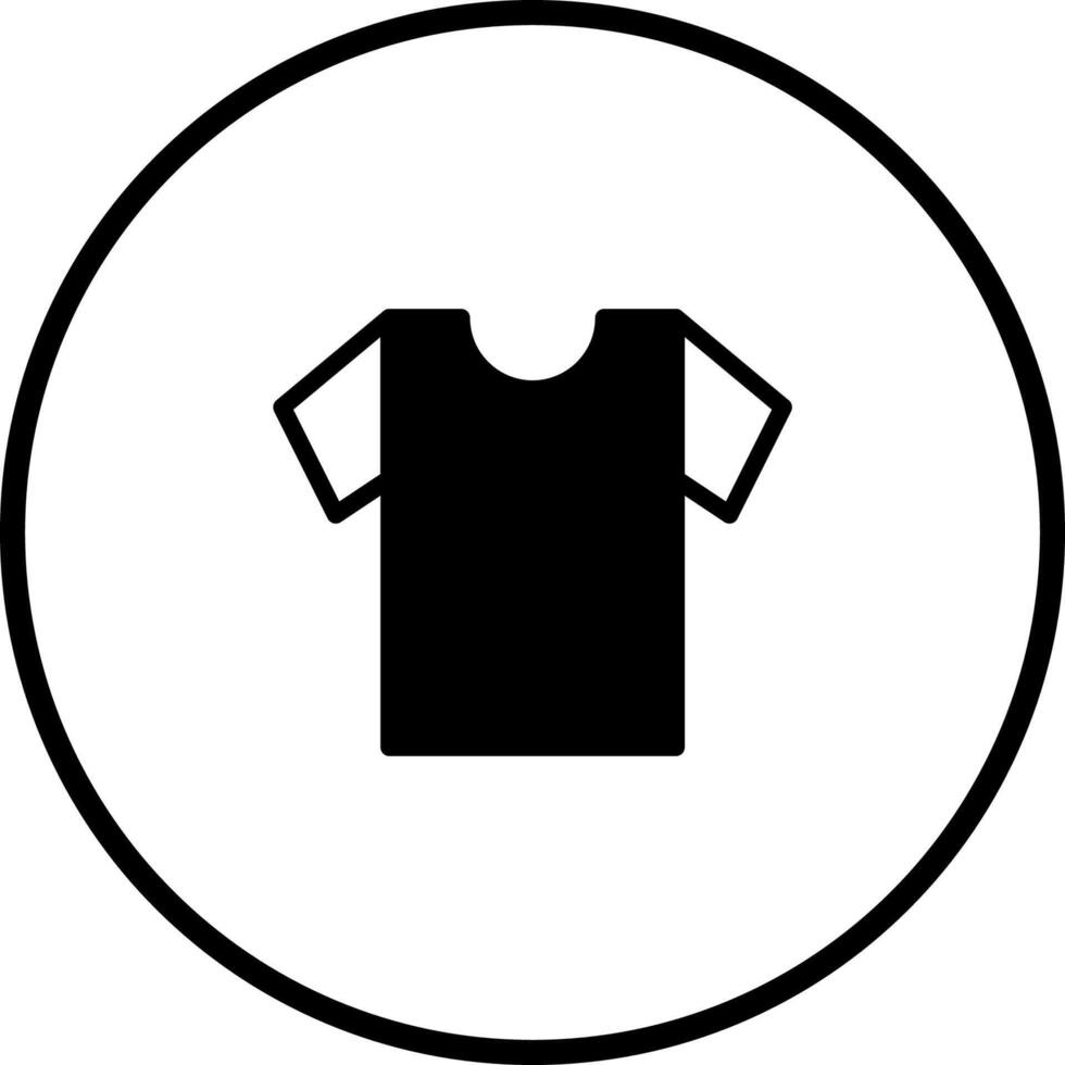 T-shirt icon in a circle representing clothing design or apparel marketing and fashion industry vector