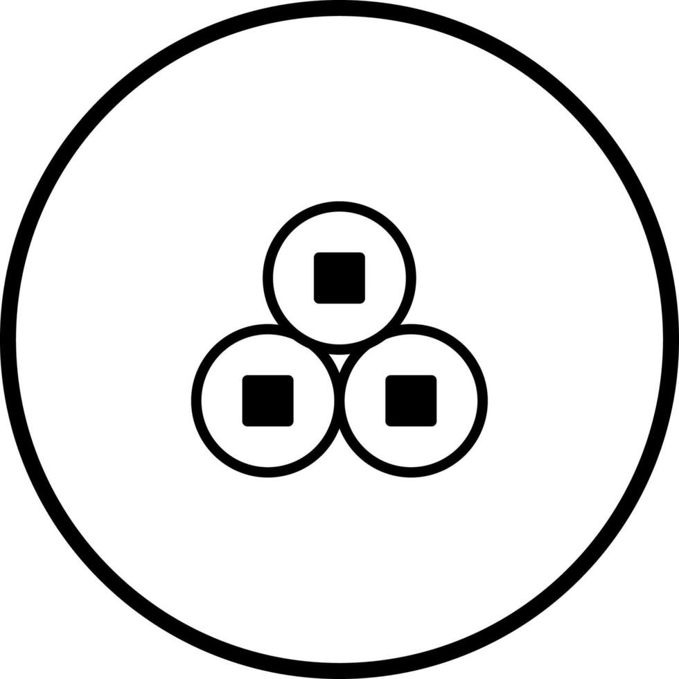 Symbolic representation of ancient chinese coins depicting prosperity and wealth with cultural significance in asia illustration vector