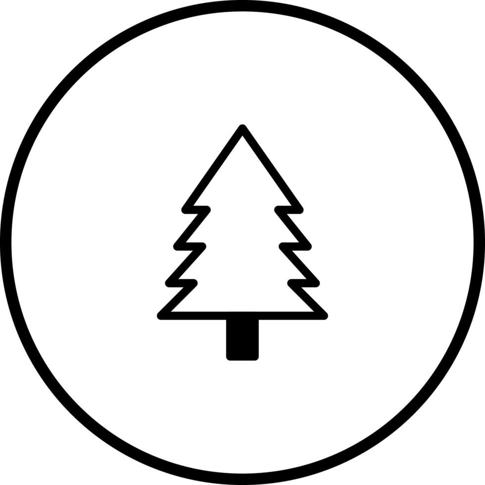 Simple minimalistic tree icon in a circle design suitable for web or app illustration with nature theme vector
