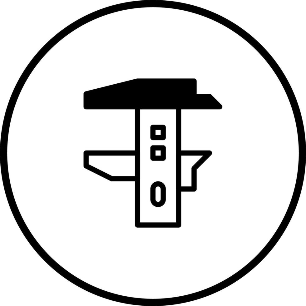 Precision instrument icon depicting accurate measurement used in engineering manufacturing or design processes and applications vector