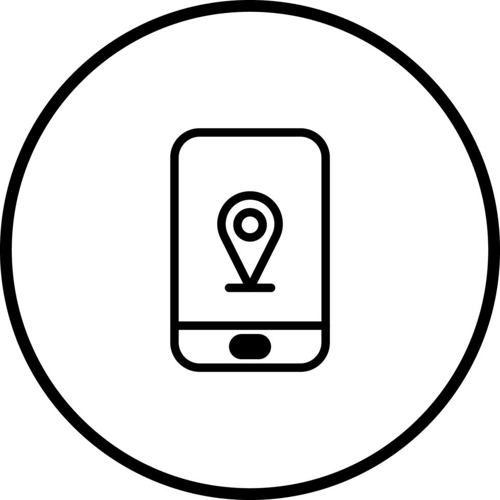 Mobile navigation technology a digital icon design with location and communication application integration minimalist illustration in black and white theme vector