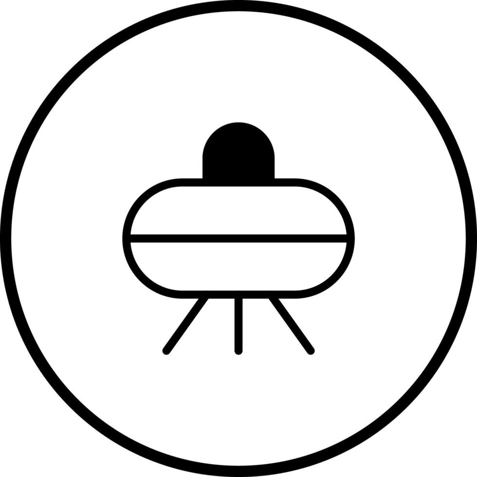 Minimalistic ufo abduction icon design showcasing unidentified flying object within circle for science fiction illustrations vector