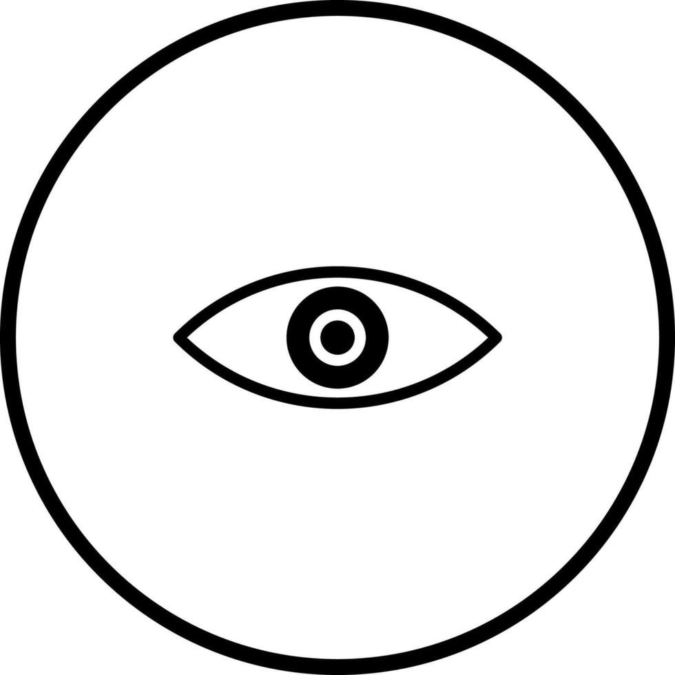 Minimalistic eye illustration in a circle representing vision perception awareness and clarity with clean lines for diverse applications vector