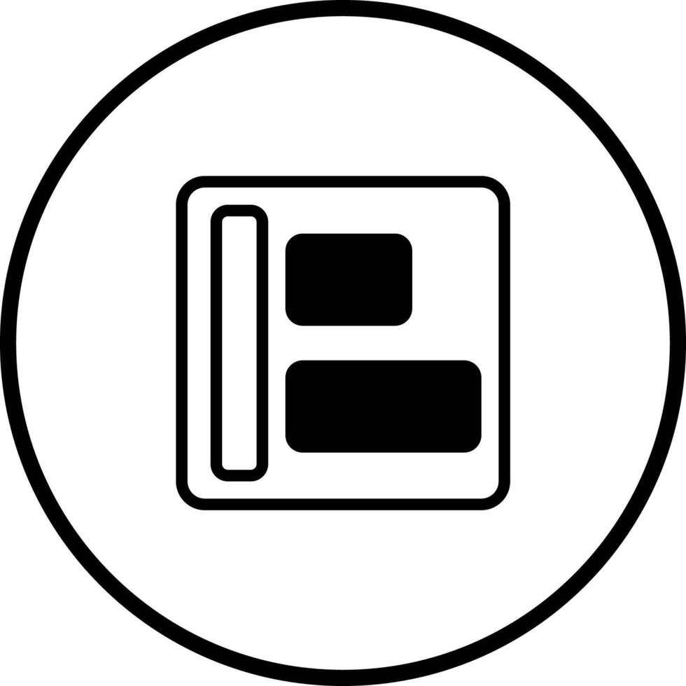 Minimalist website layout design inside a circle icon representing digital interface and architecture and development vector