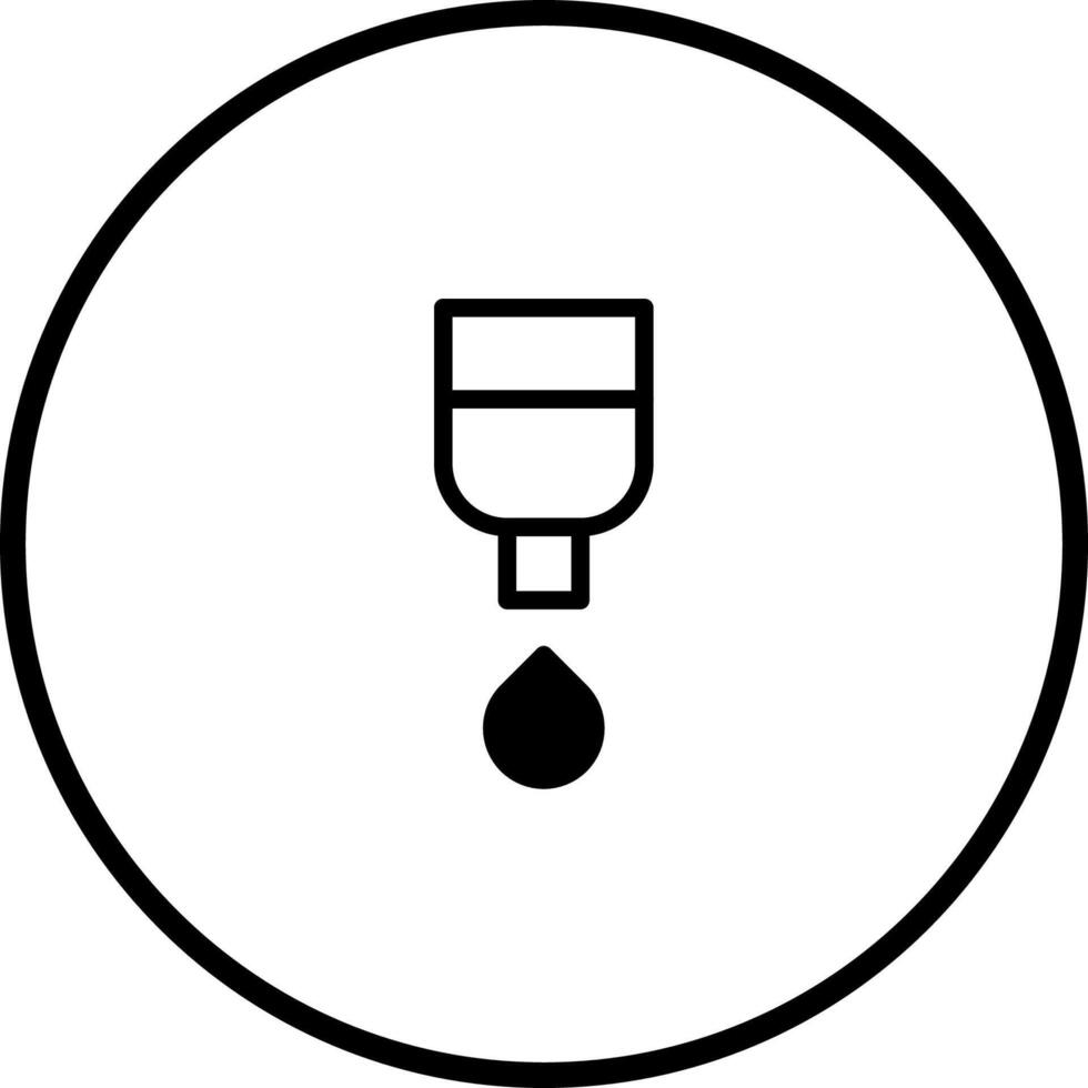Minimalist water drop icon design representing hydration refreshment and purity within a circular frame shape vector