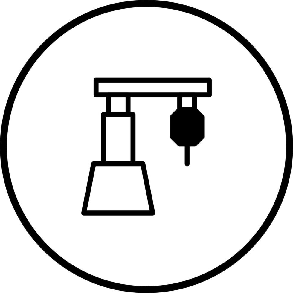 Minimalist illustration of an industrial robotic arm showcasing automation and precision for manufacturing processes and engineering vector