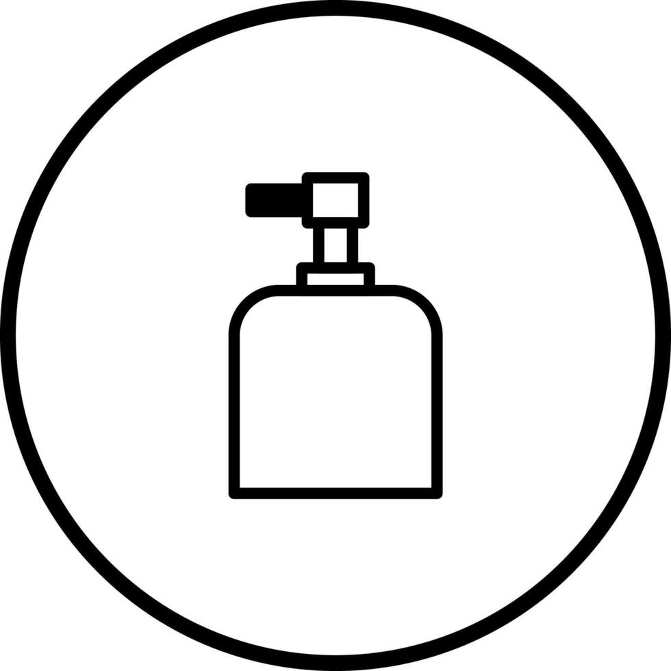 Minimalist hygiene icon of soap dispenser inside circle illustration perfect for cleaning product vector