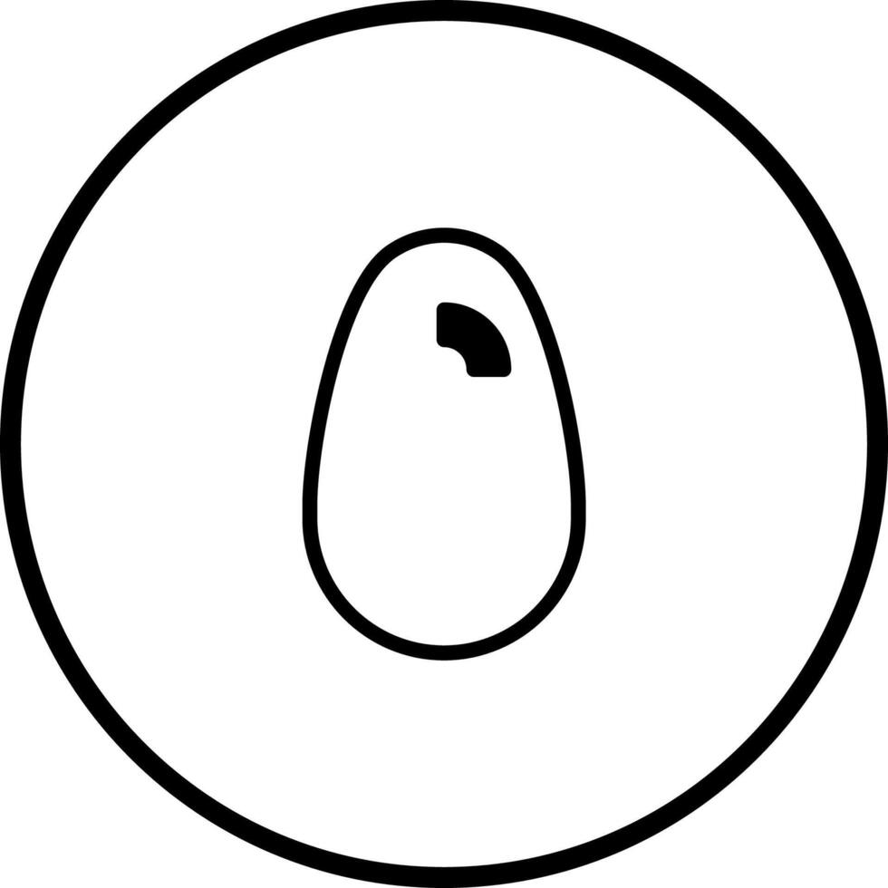 Minimalist egg illustration with a distinctive crack enclosed in a circle design symbol drawing vector