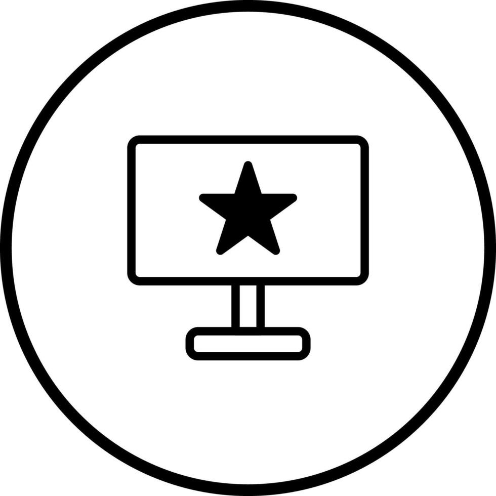 Minimalist design featuring computer screen with a star symbol ideal for tech websites and digital graphics vector