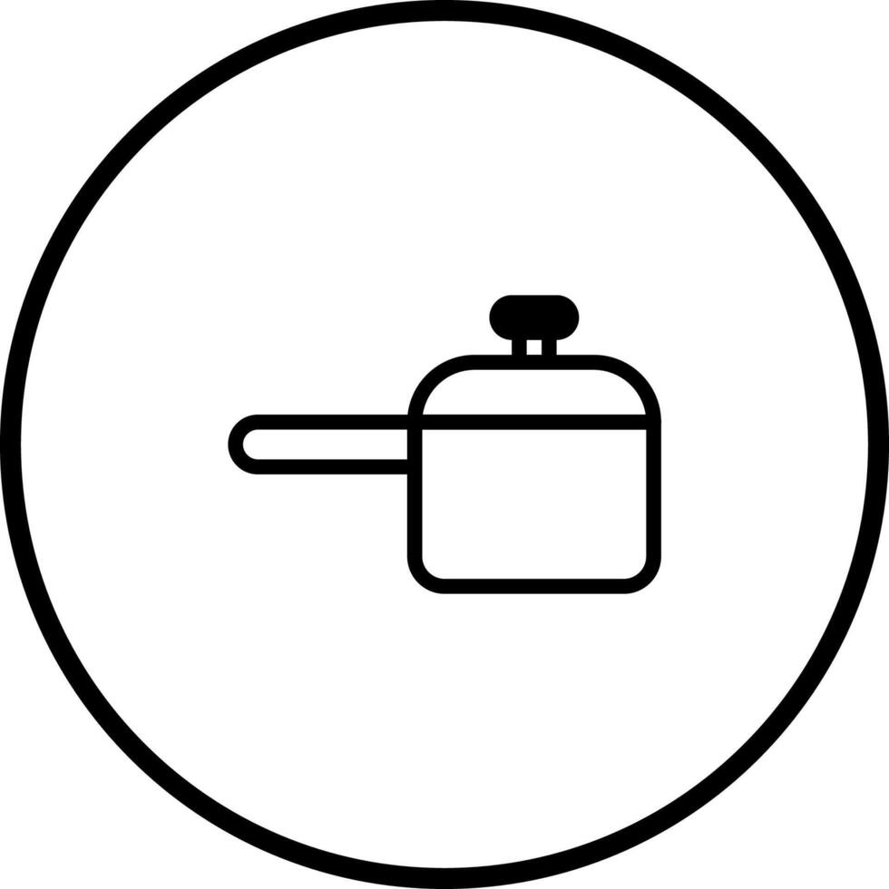 Minimalist culinary pot icon illustration within a circle for kitchen equipment and cooking theme designs perfect vector