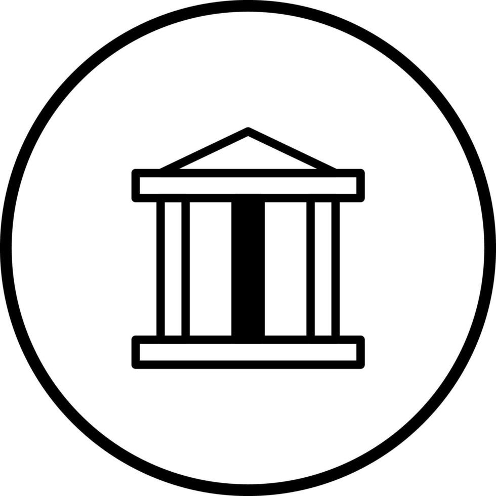 Minimalist building icon within circular border provides a timeless representation of financial stability security and governance vector