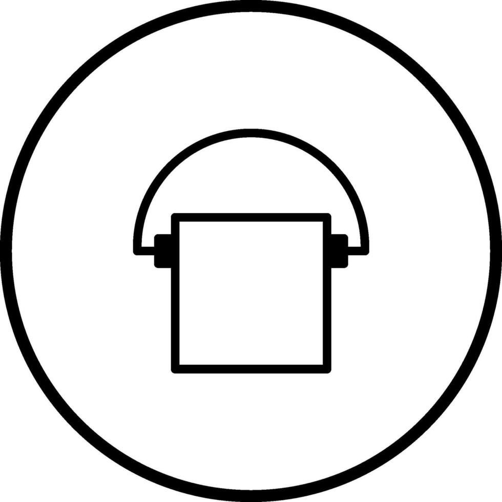 Minimalist bucket icon illustration within a circle creating a simple and clean design element graphic art symbol vector