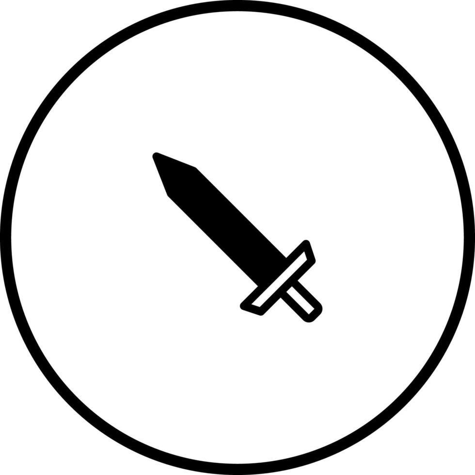 Isolated sword illustration embodying strength courage honor and representing medieval war symbol a round circle vector