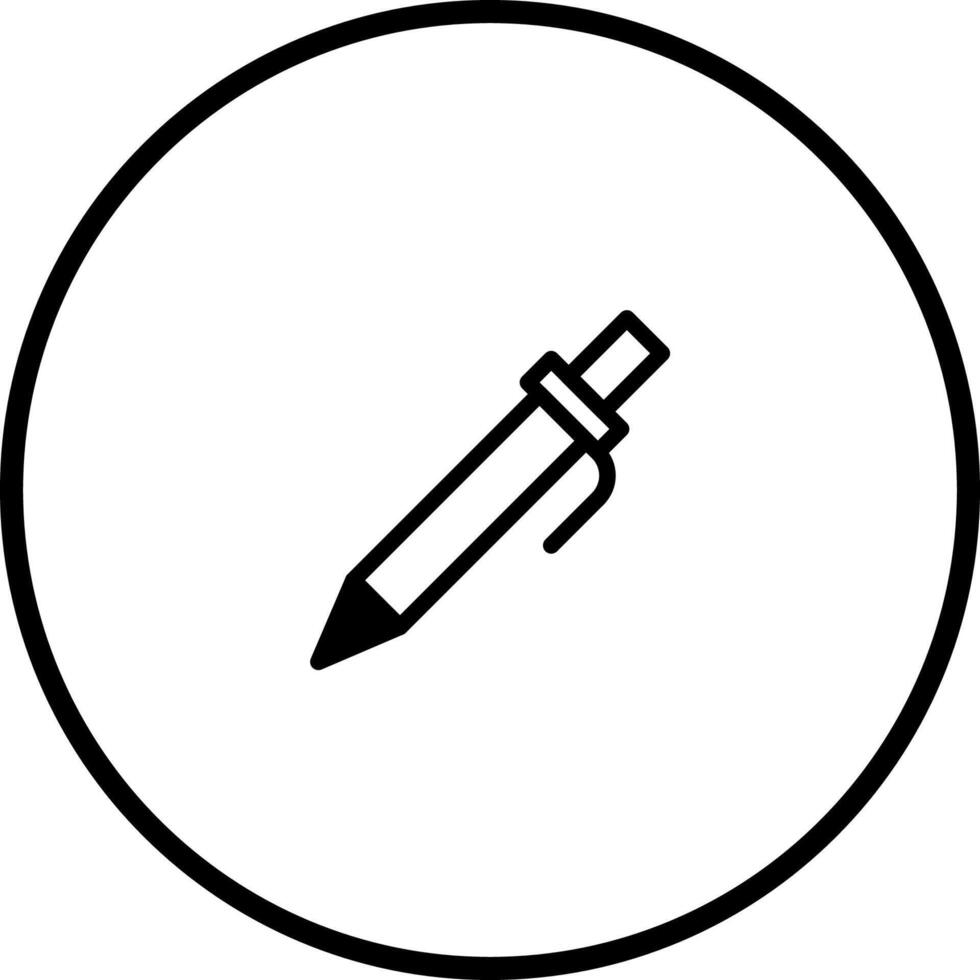 Illustration of a pen inside a circle creates a simple elegant and minimalistic design idea vector