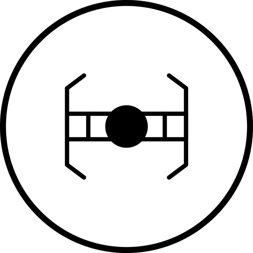 Iconic tie fighter silhouette representing the dark side in the galaxy far away long ago vector