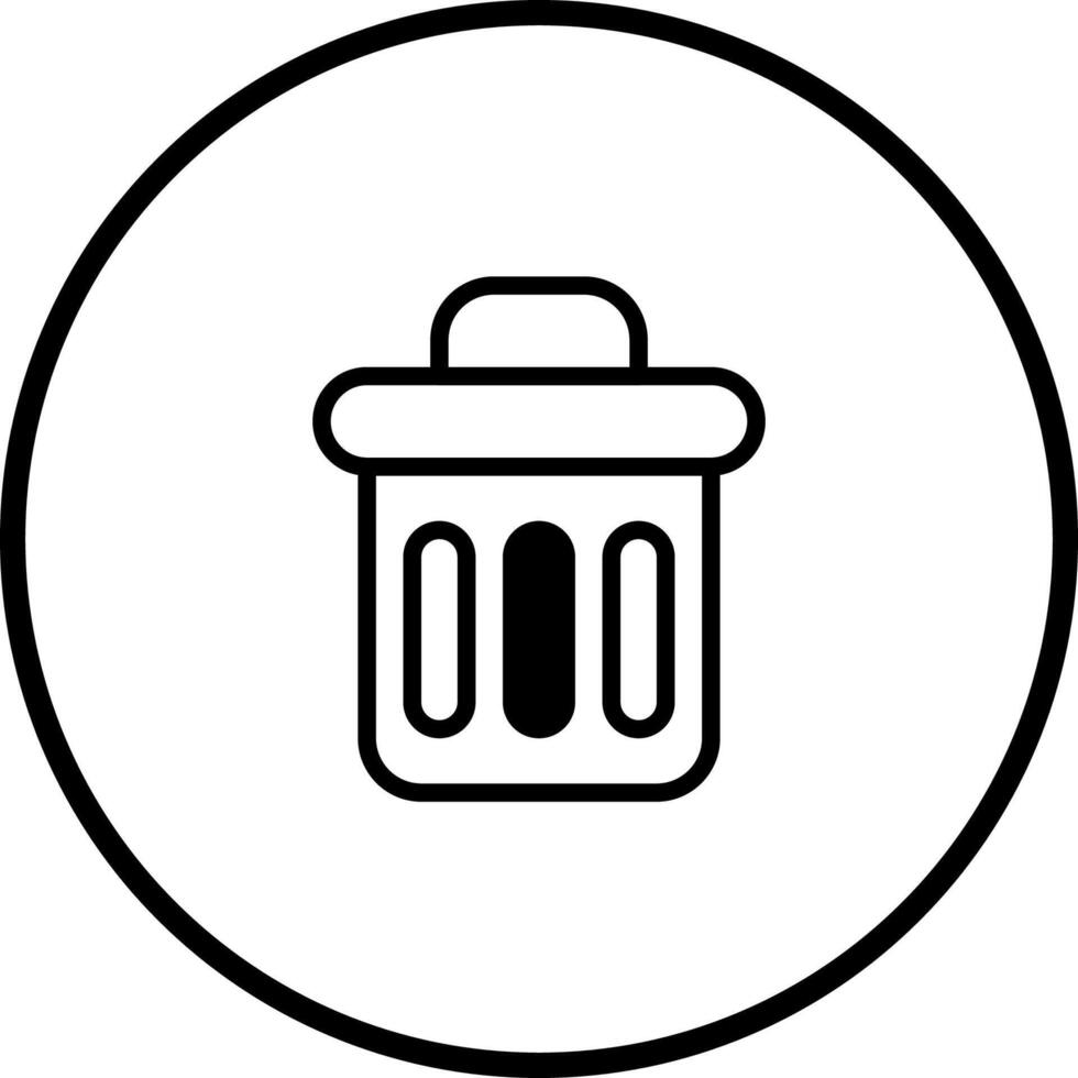 Icon of a trash can within a circle symbolizing removal deletion or waste management and recycling solutions for digital platforms vector