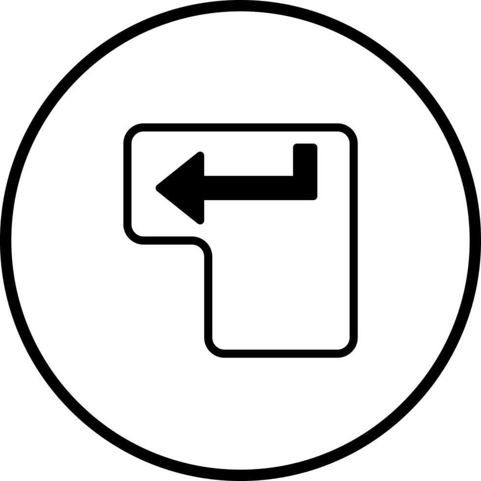 Enter key symbol in a circle minimalistic design for user interface and navigation concept representing functionality vector