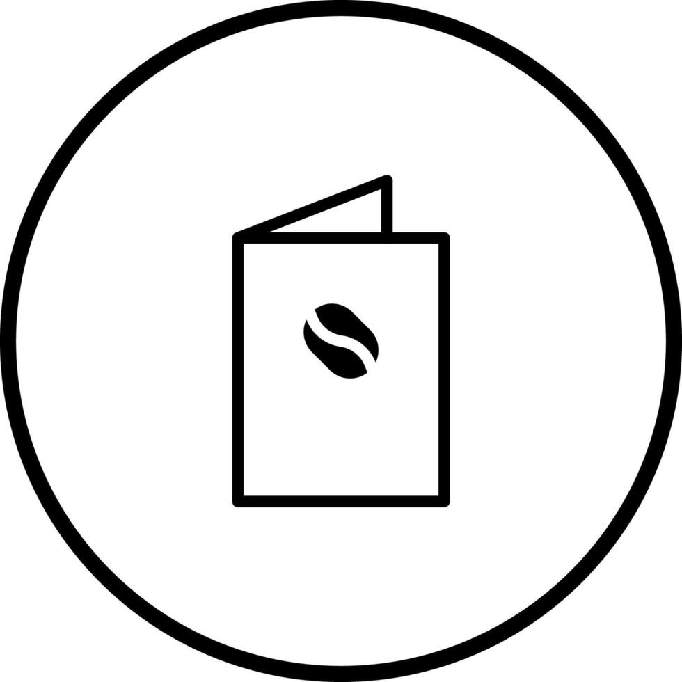 Elegant coffee shop menu design showcasing a minimalist coffee bean graphic within a circular frame vector