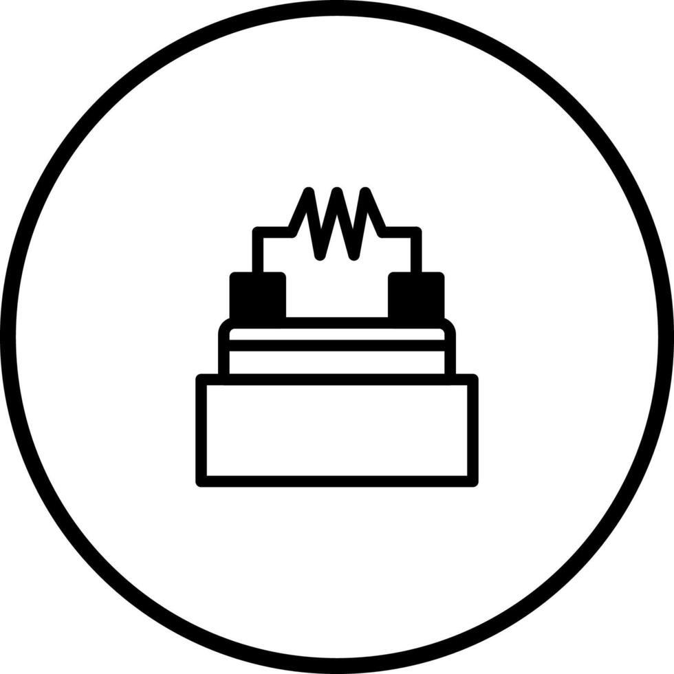 Electrical circuit component illustration inside a circle provides a simple representation of electronic elements used in circuit diagrams vector