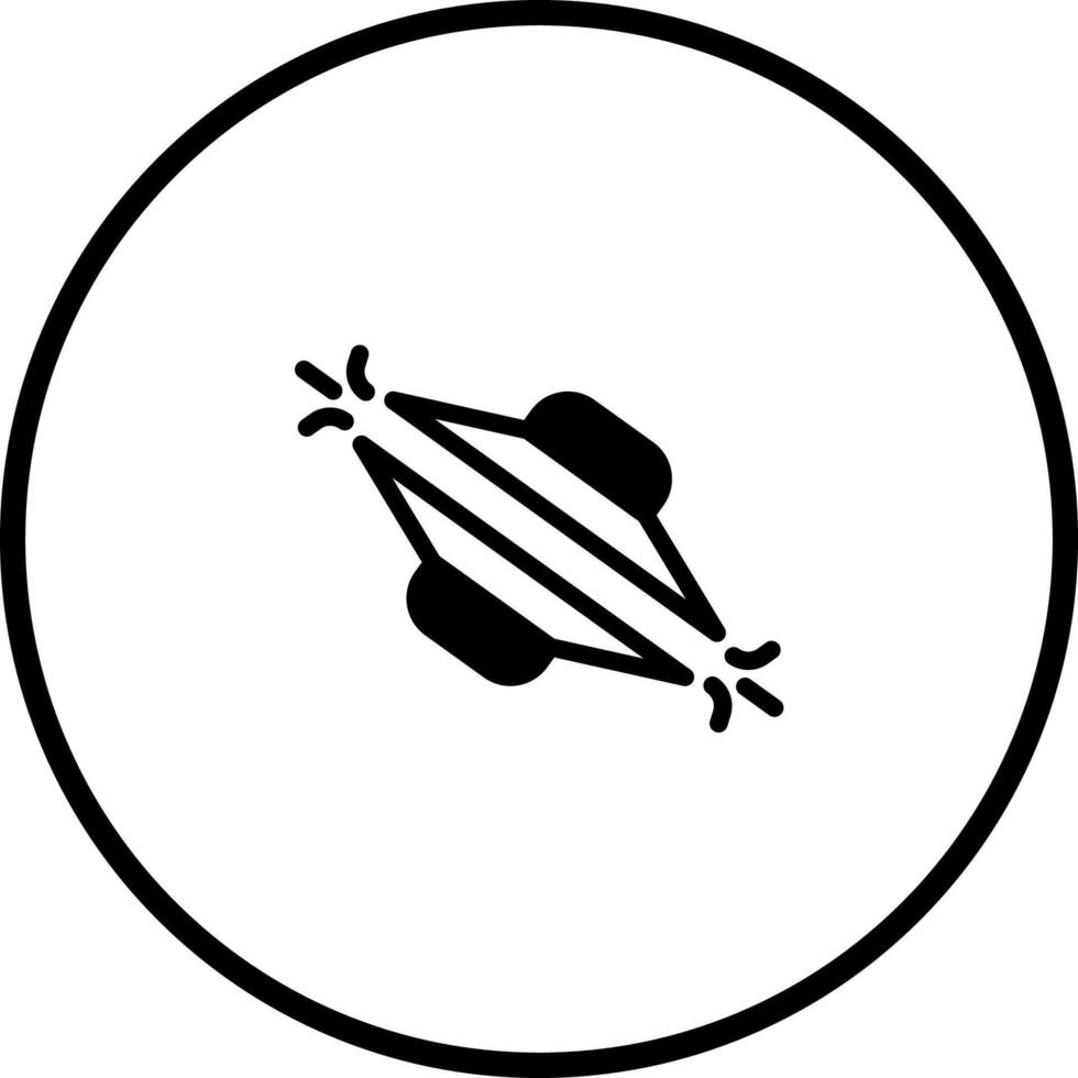 Conceptual icon of cell division depicting anaphase for scientific educational biological representation and processes with circle border vector