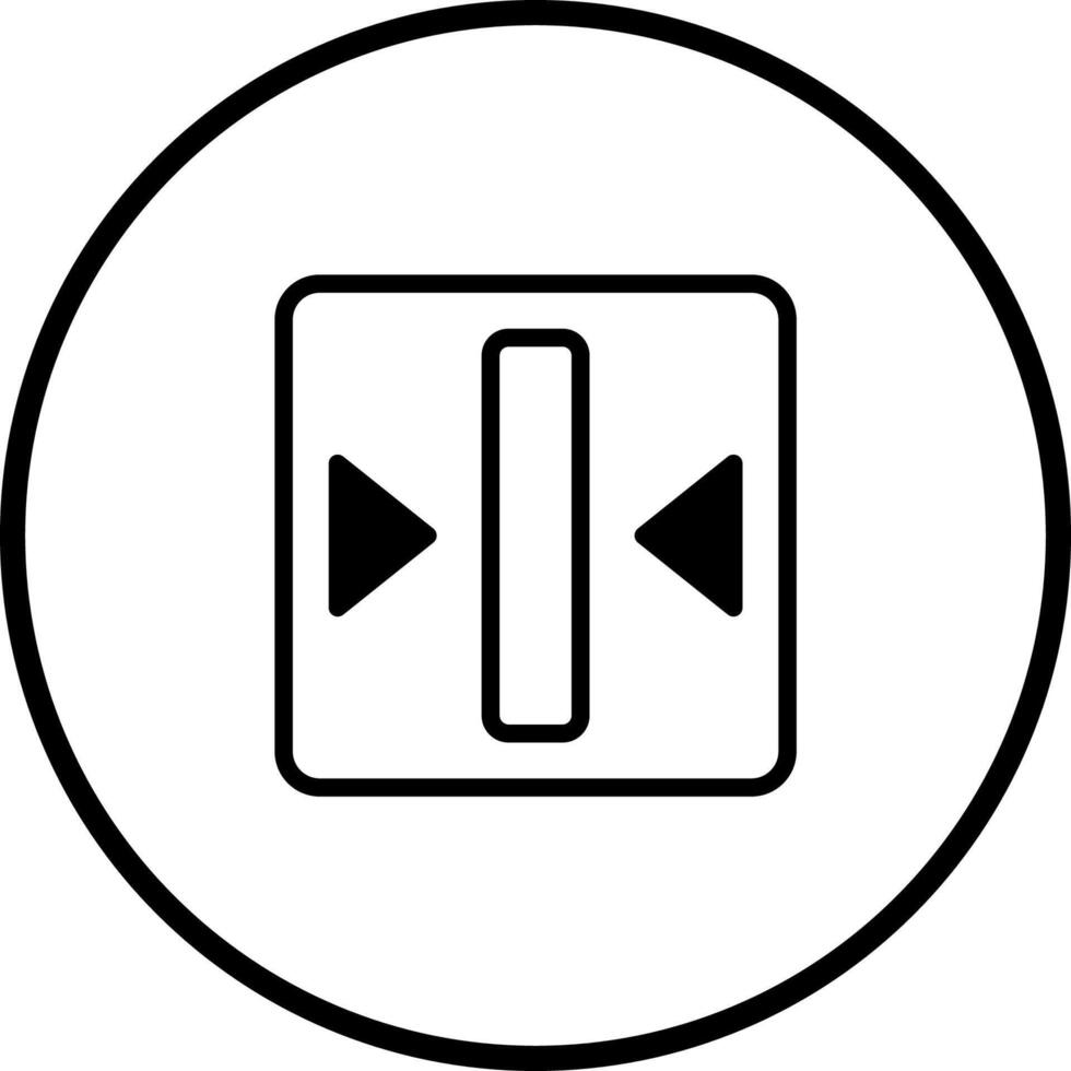 Black and white illustration of a user interface adjust sizing option presented within a circle outline and simple design vector