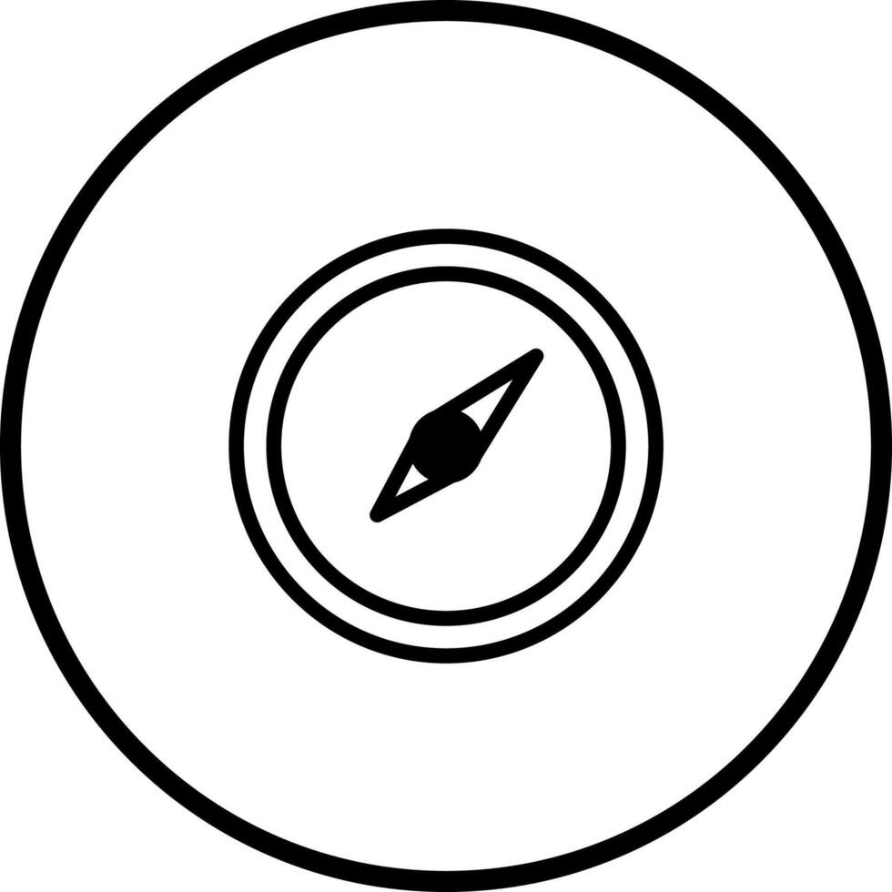 Black and white compass illustration for navigation and direction assistance with precision guidance vector