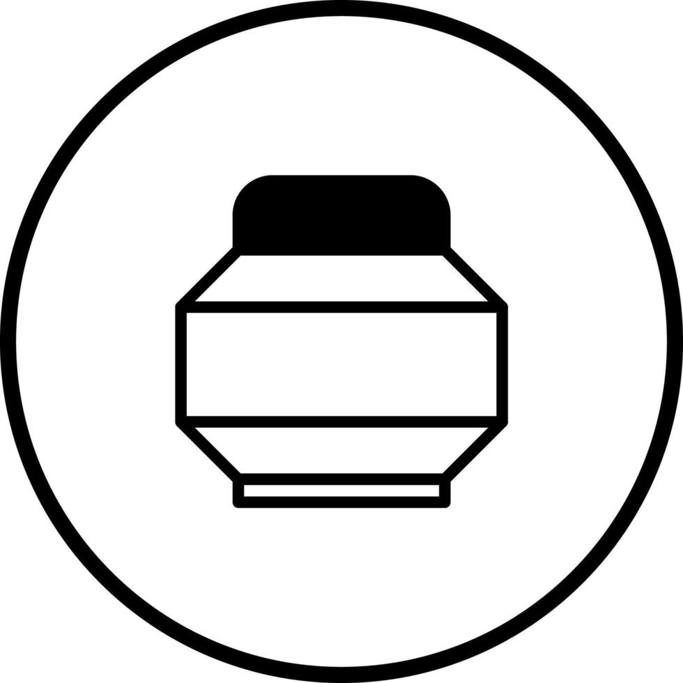 A simplistic representation of a jar displayed within a circular framework highlighting minimalistic design principles and creative visualization vector