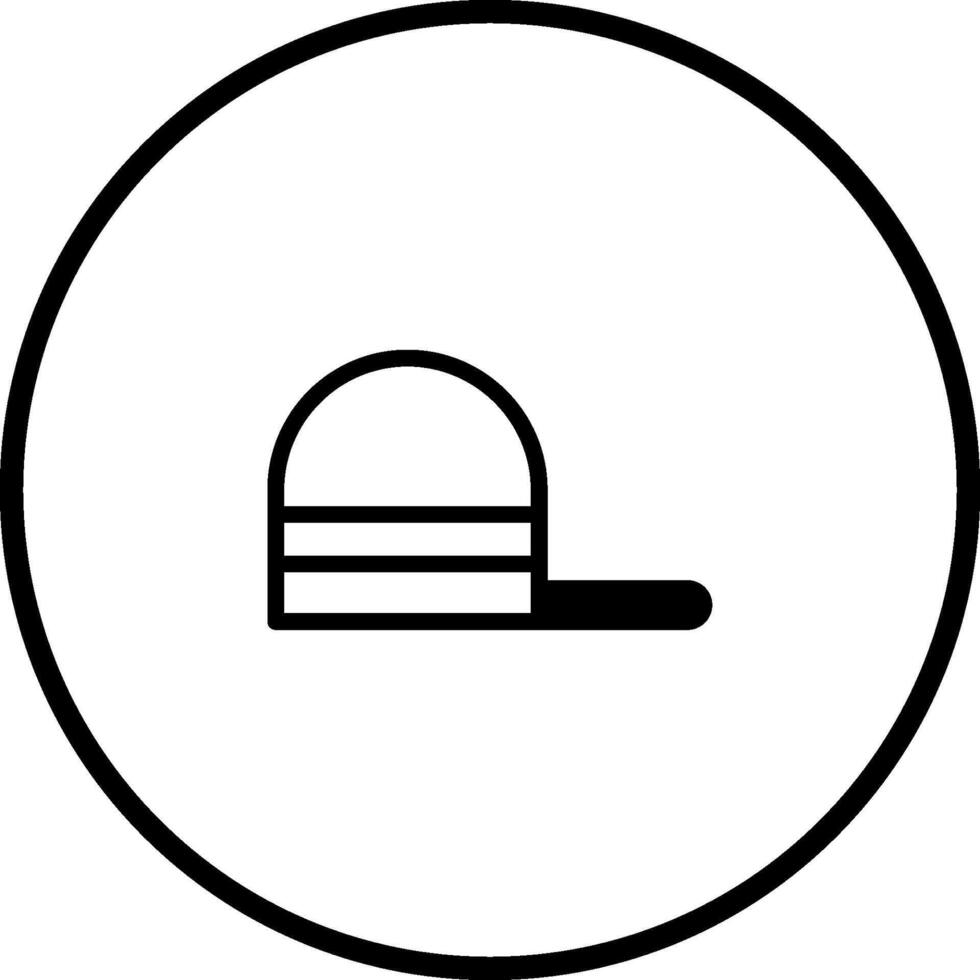 A simple graphic of a baseball cap inside a circle outline perfect for icons or logos showcasing athletic apparel vector