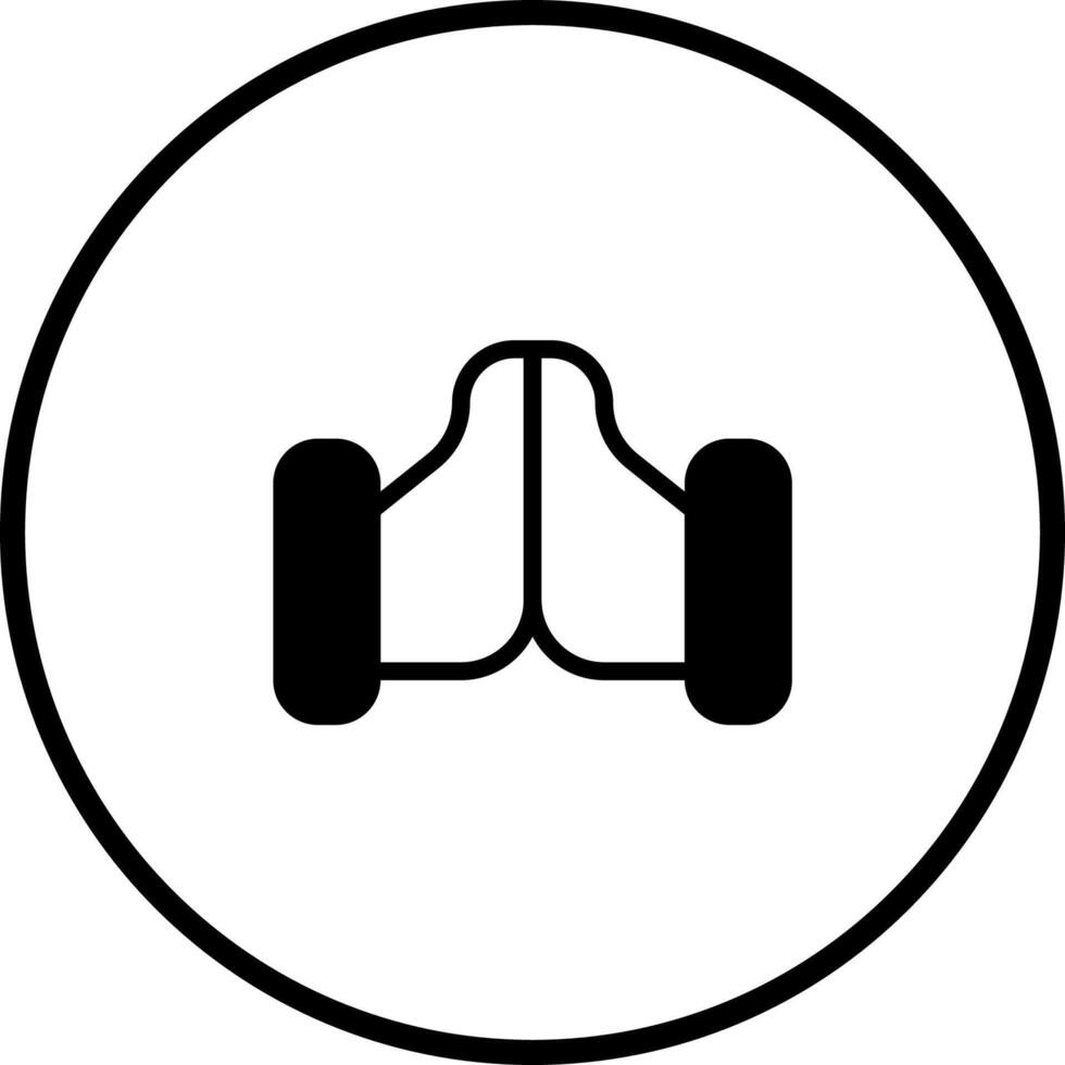 A minimalistic go kart illustration inside a circle showcasing automotive design and racing themes, symbolizing speed and competition vector