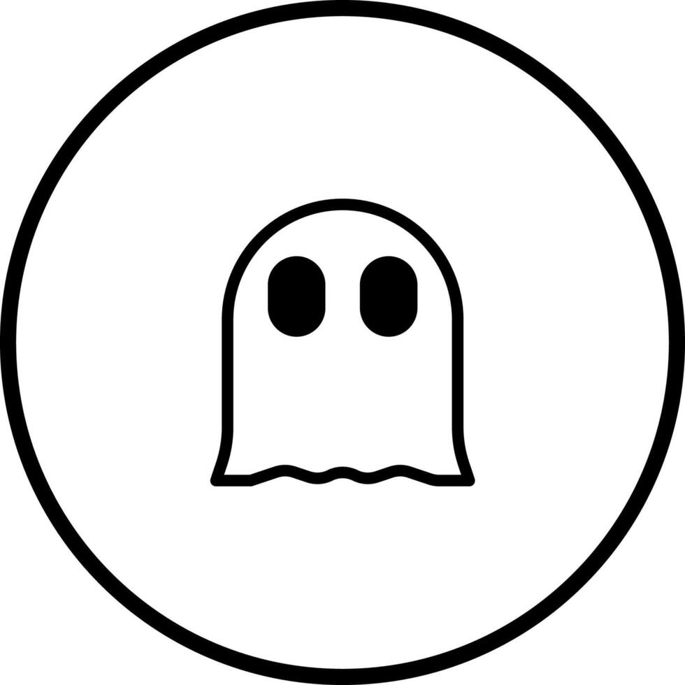 A minimalist illustration of a spooky ghost within a circle perfect for halloween themed designs vector