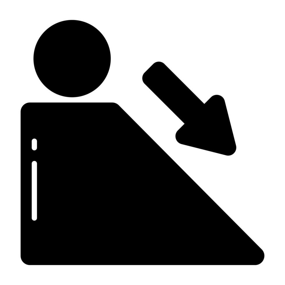 Unique glyph of inclined plane vector