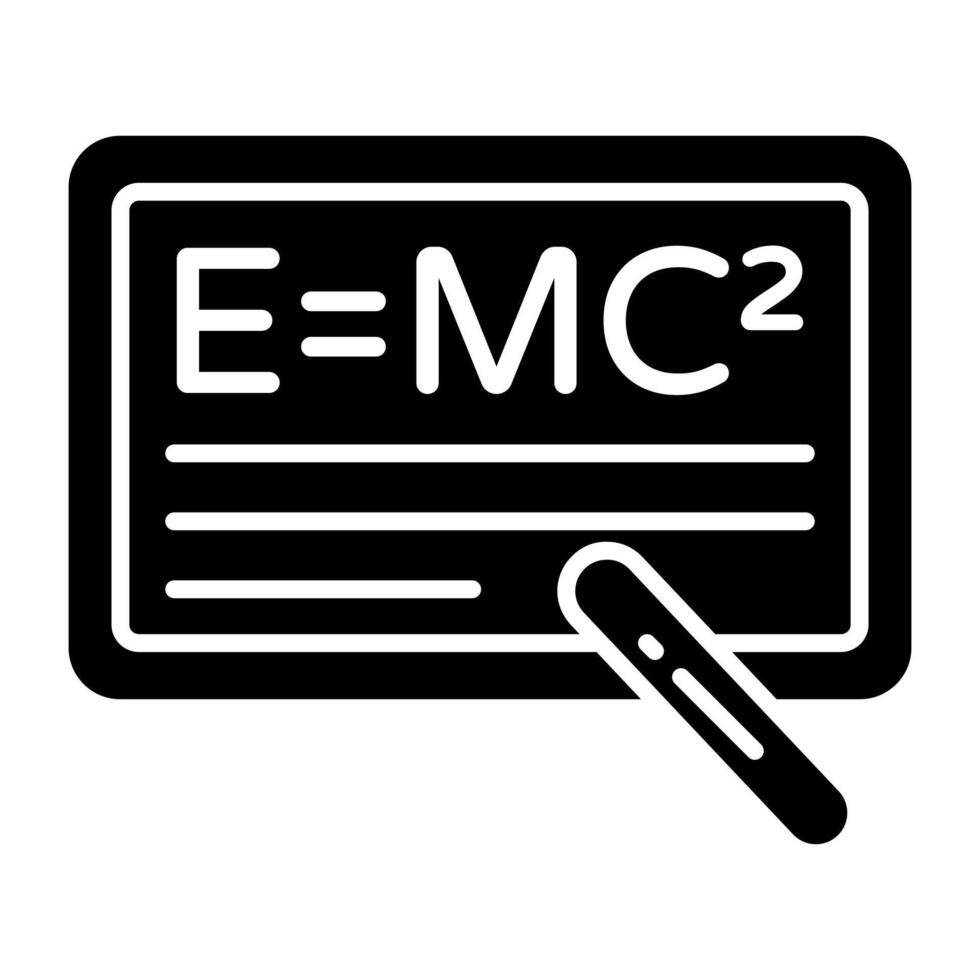 A glyph icon of physics formula vector