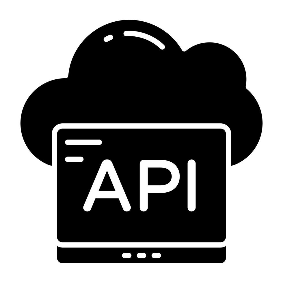 Trending design icon of cloud api vector