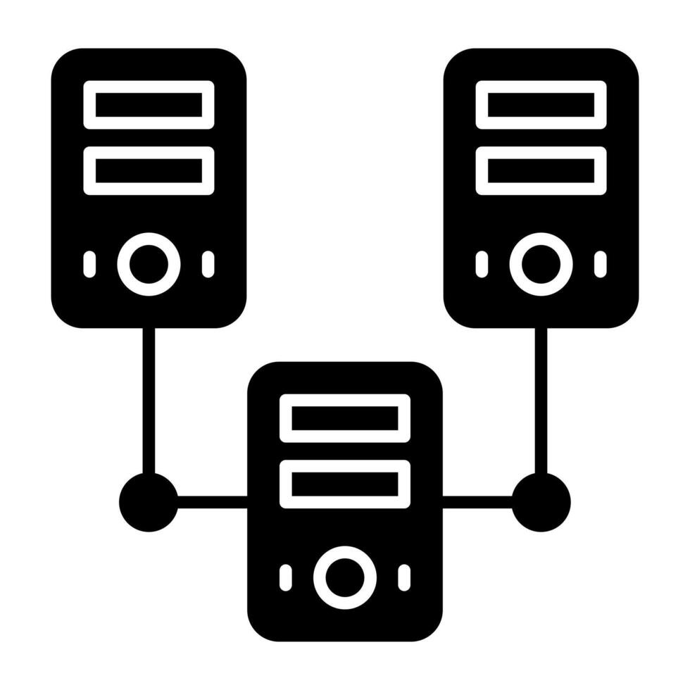 A solid icon design of server network vector