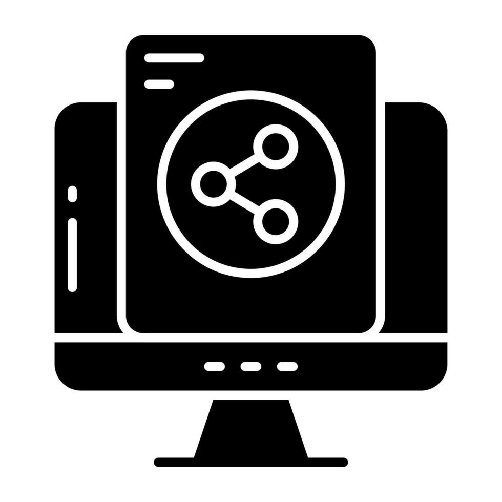 Editable solid design icon of share file vector