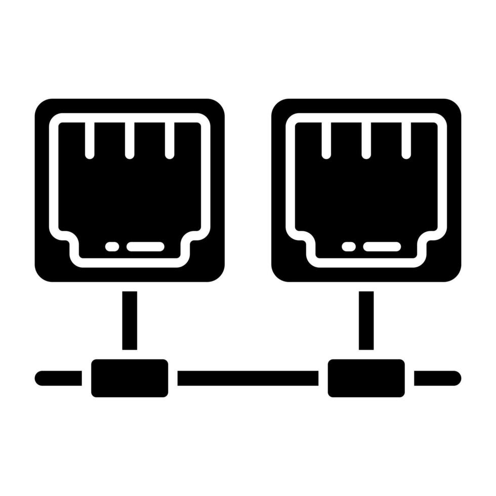 Premium design icon of ethernet ports vector
