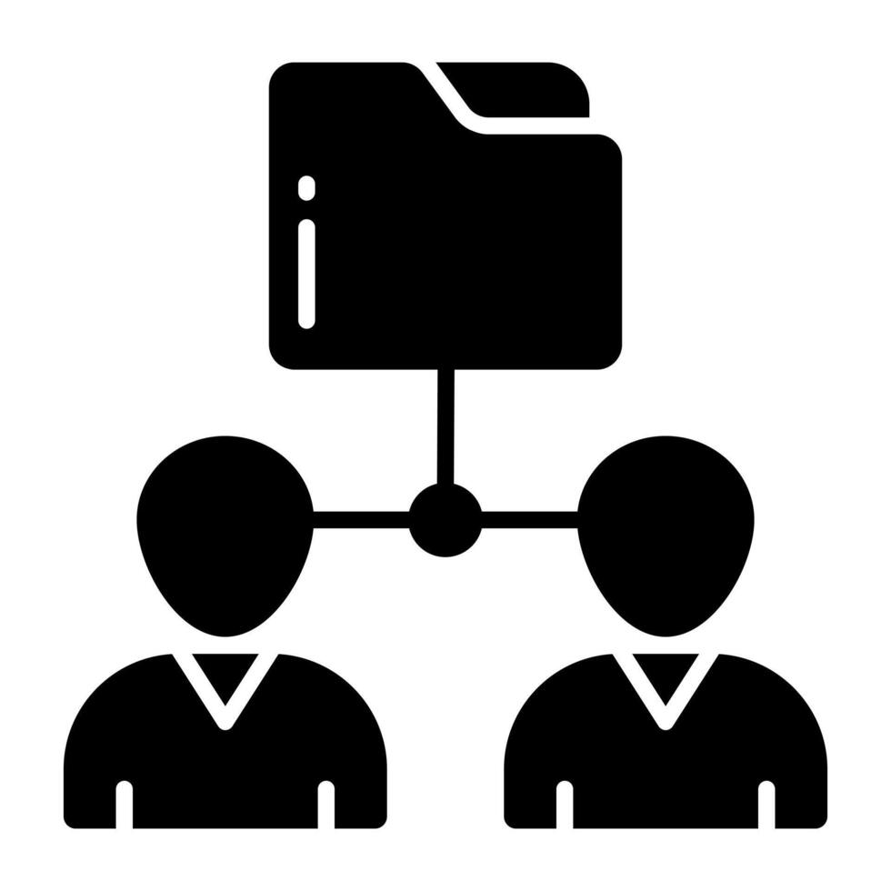 Conceptual solid design icon of document sharing vector