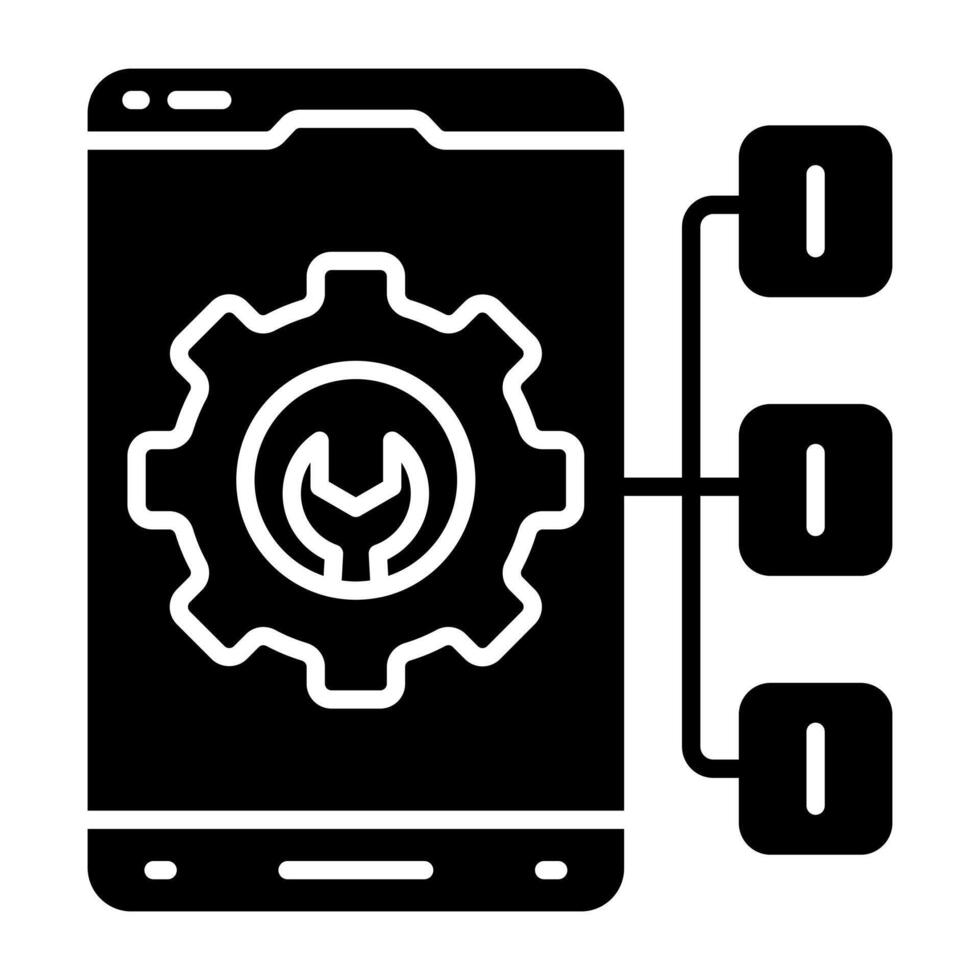 Premium download icon of mobile setting vector